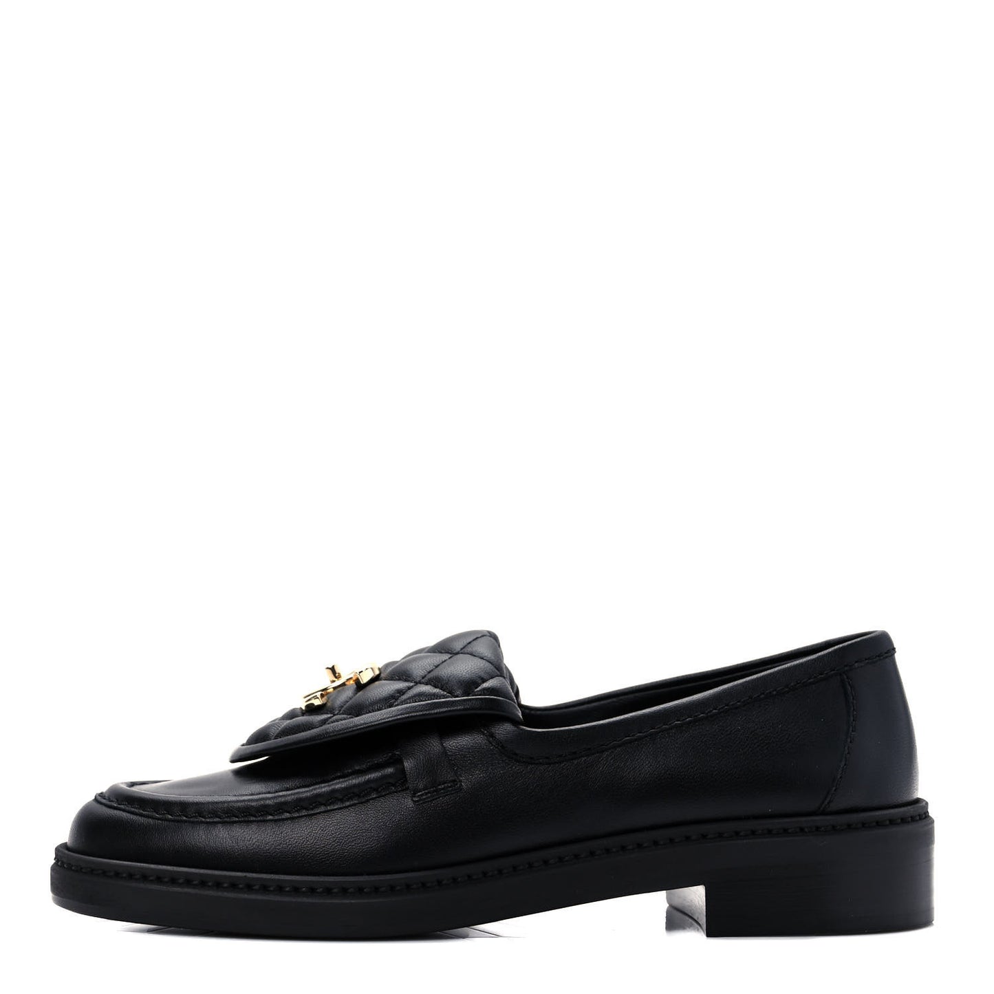 Lambskin Quilted CC Turnlock Loafers 36 Black