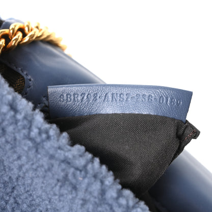 Fendi Shearling Lambskin FF Midi Chain Baguette Mirto 7 of 10