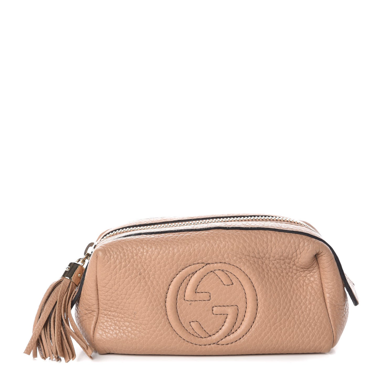 Pebbled Calfskin Soho Small Cosmetic Case Camelia