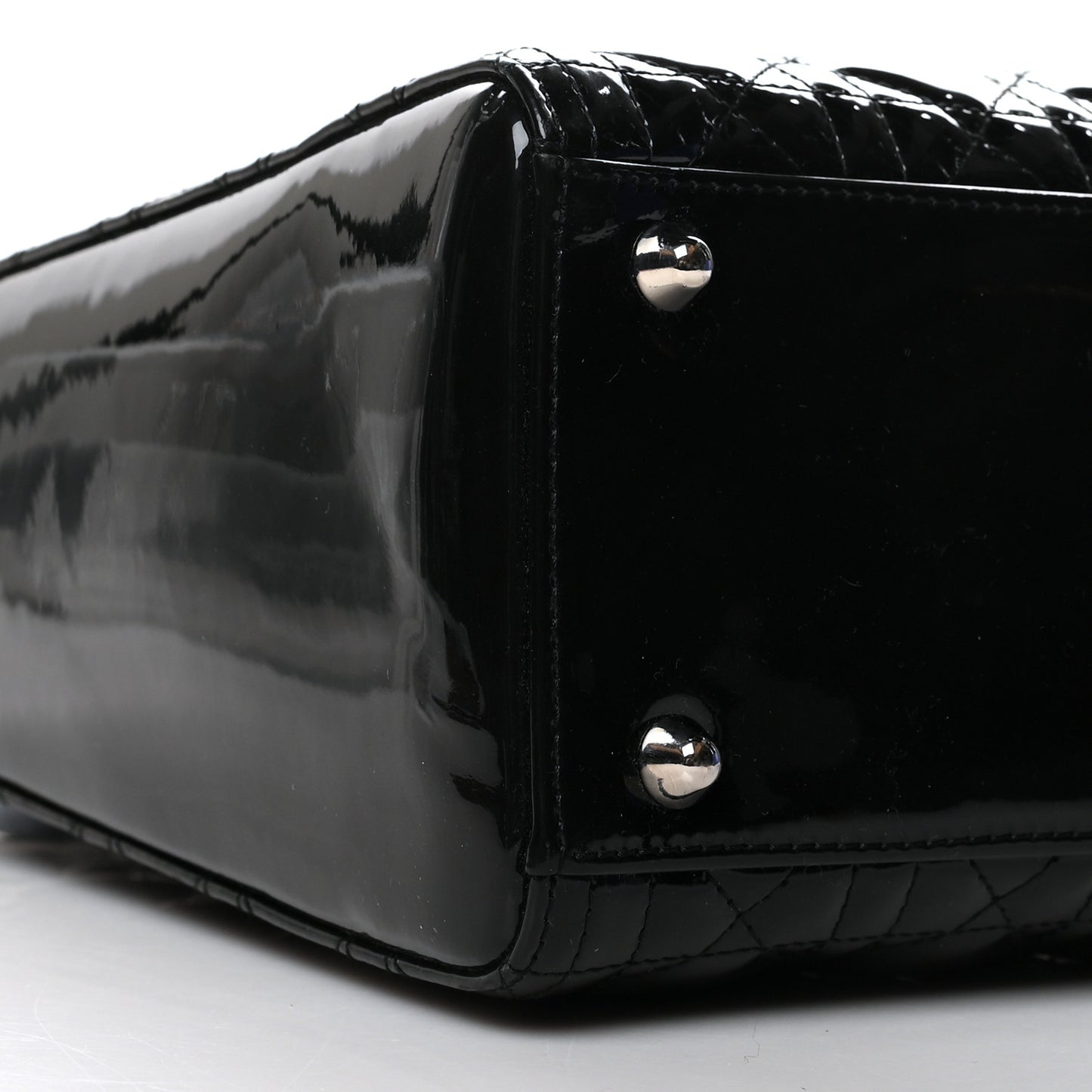 Patent Cannage Large Lady Dior Black
