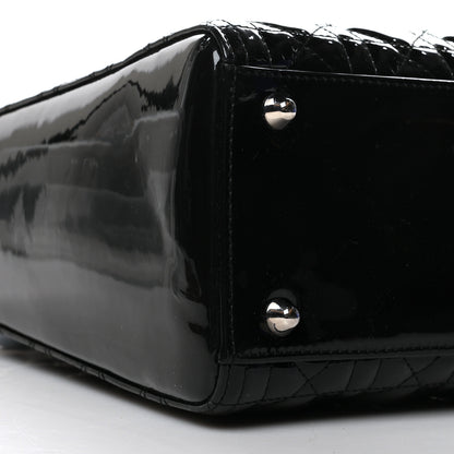 Christian Dior Patent Cannage Large Lady Dior Black 9 of 10