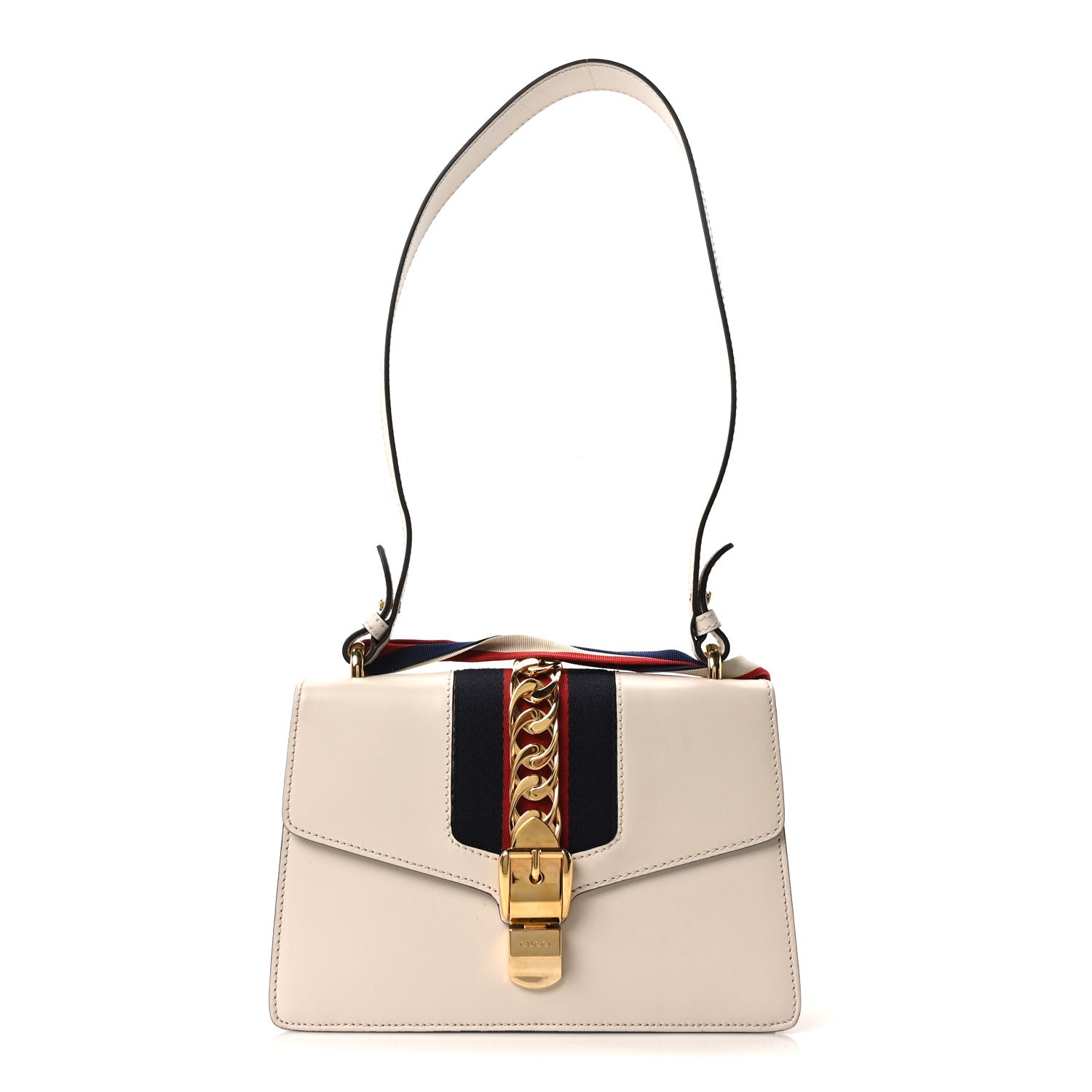 Gucci Calfskin Small Sylvie Shoulder Bag Off White 1 of 10