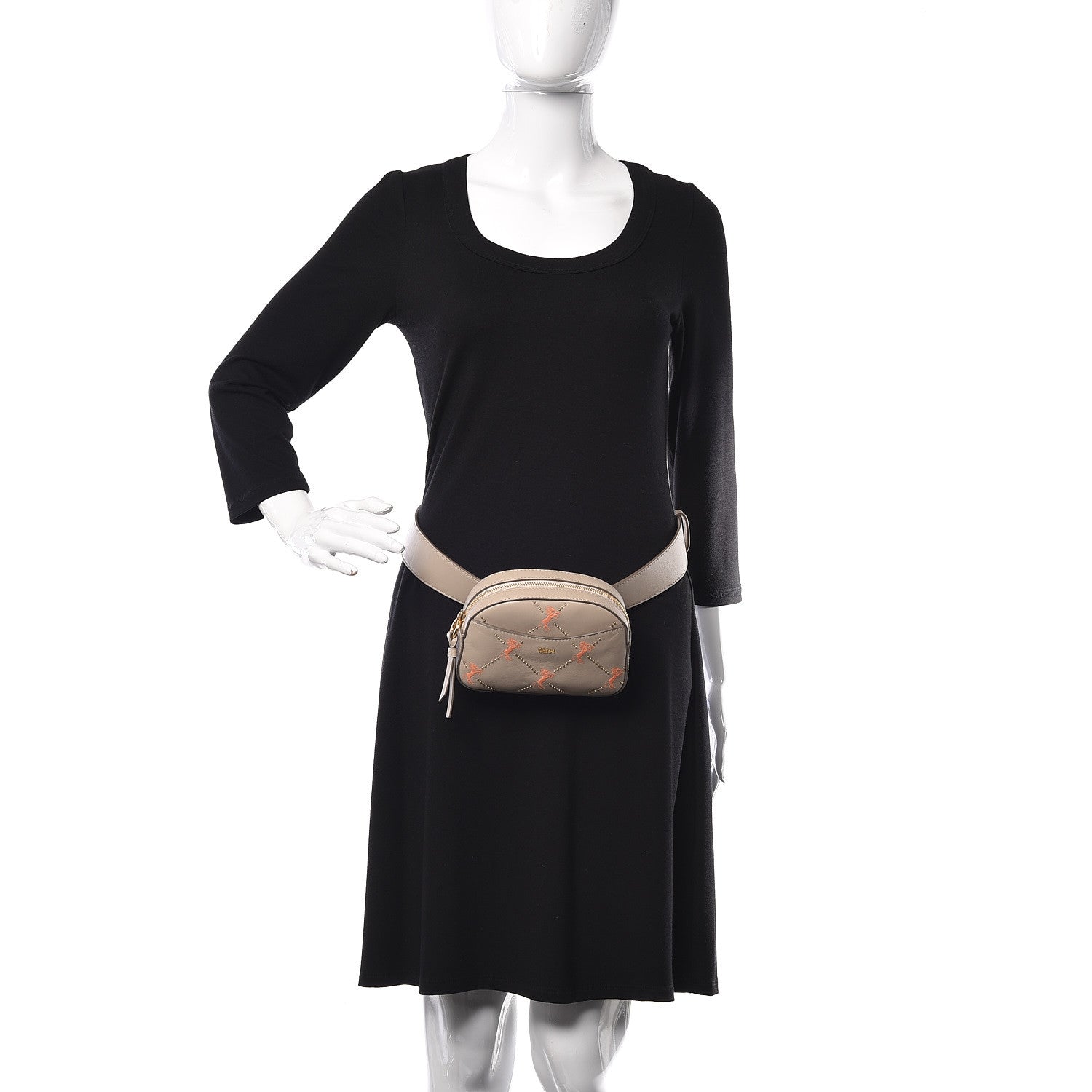 Chloe Smooth Calfskin Little Horses Embroidered Signature Belt Bag Pastel Grey 2 of 9