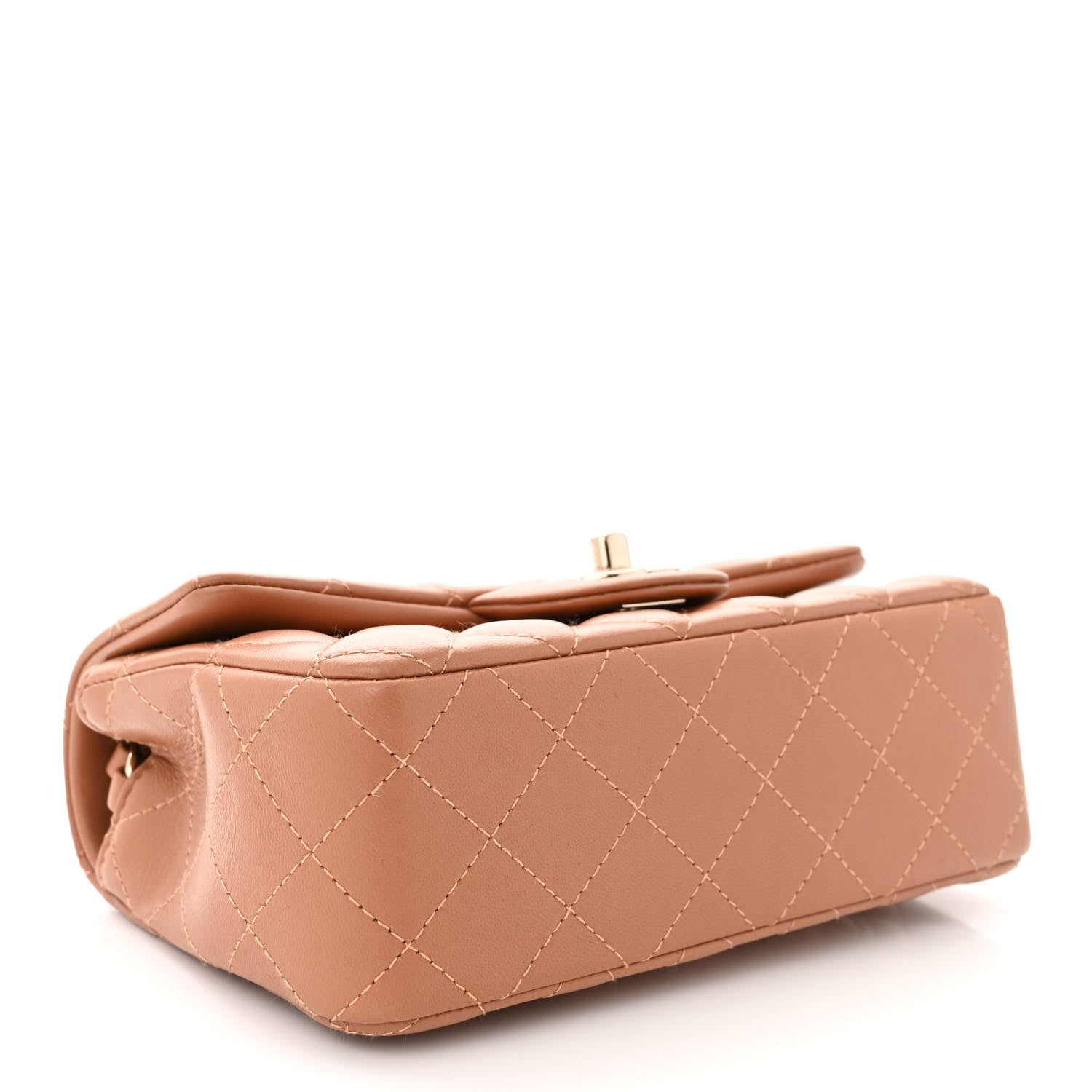 Chanel Lambskin Quilted Mini Rectangular Flap Brown 4 of 12