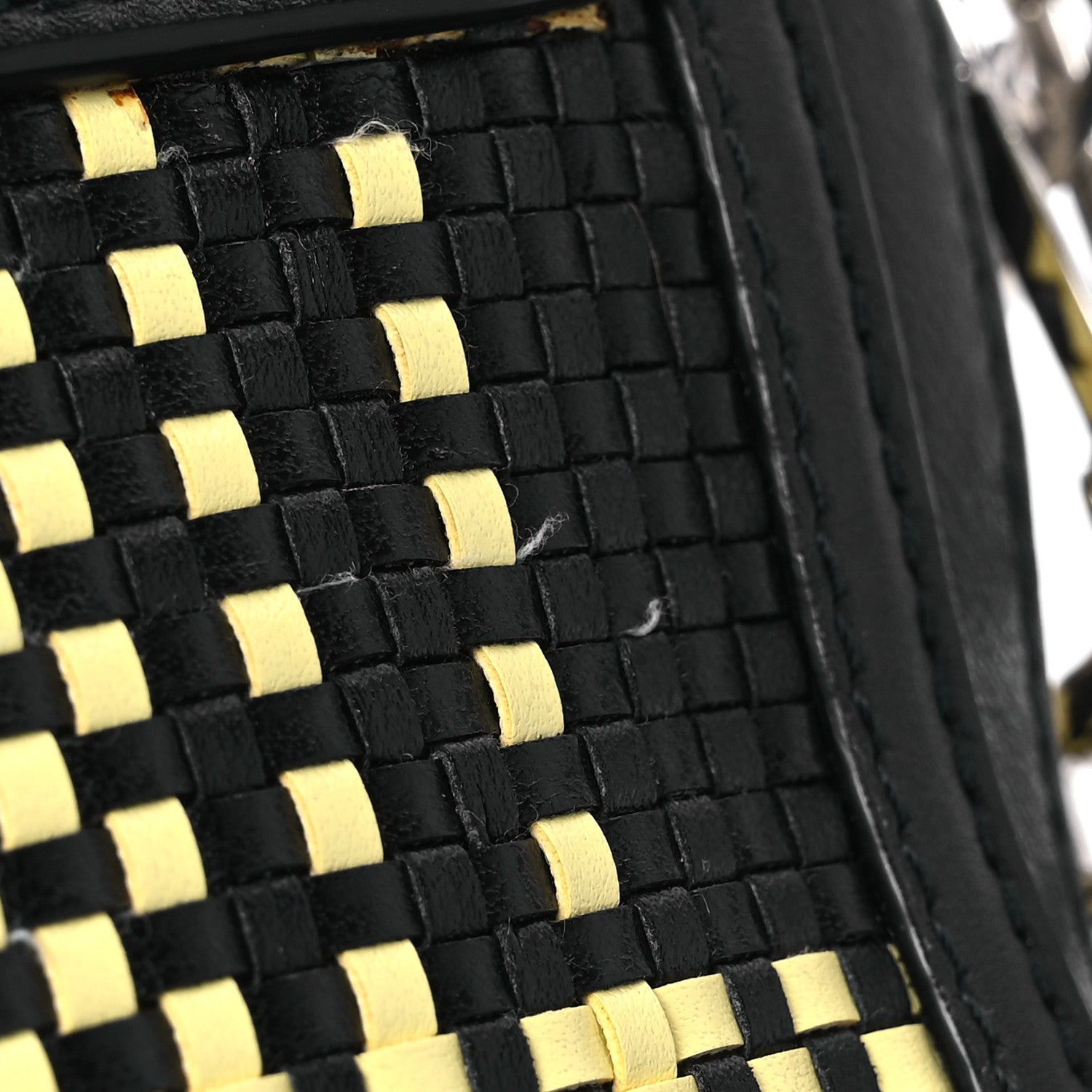Proenza Schouler Lambskin Woven Plaid Micro PS1 Satchel Black Butter Toast 12 of 12