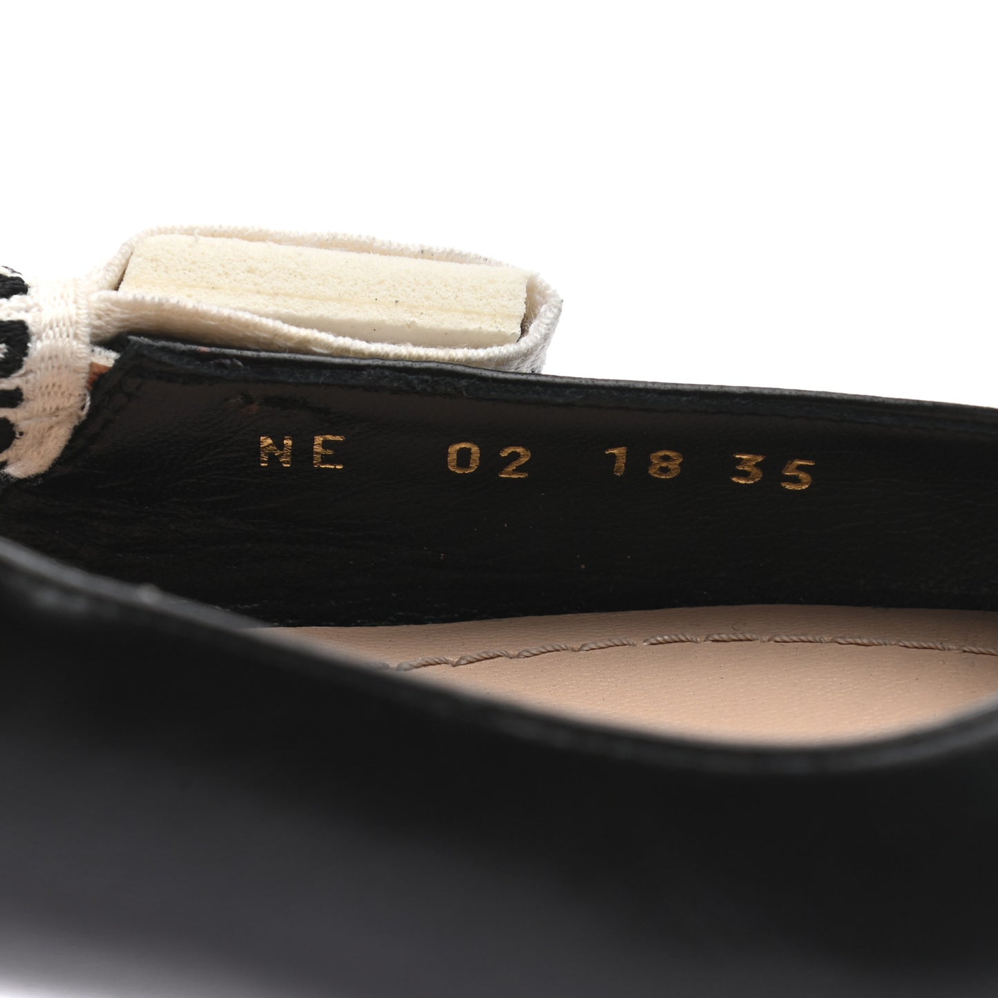 Lambskin Ribbon J'Adior Slingback Ballet Flats 35 Black