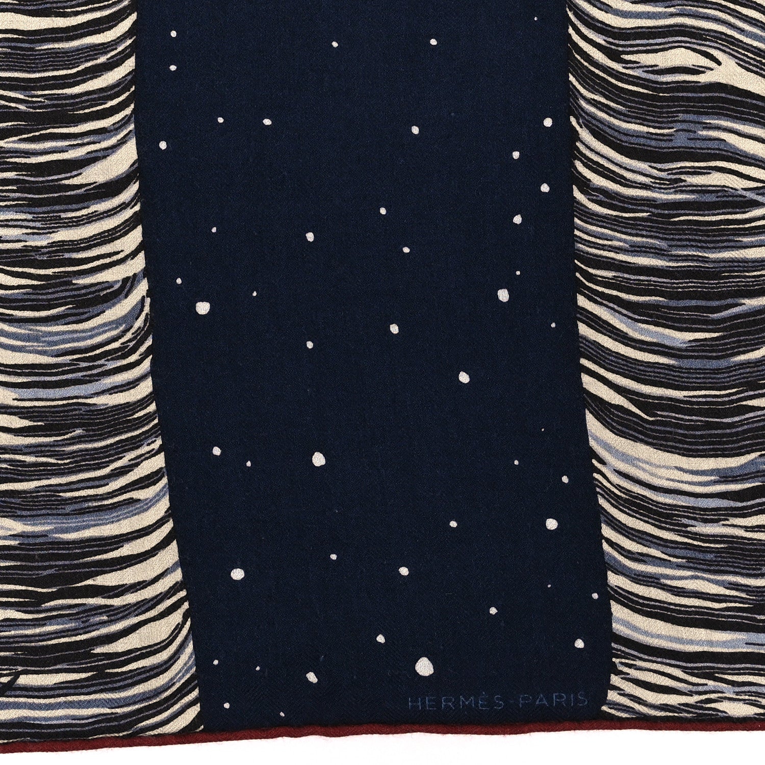 Hermes Cashmere Silk Awooooo Scarf 100 Marine Anthracite Gris 2 of 3