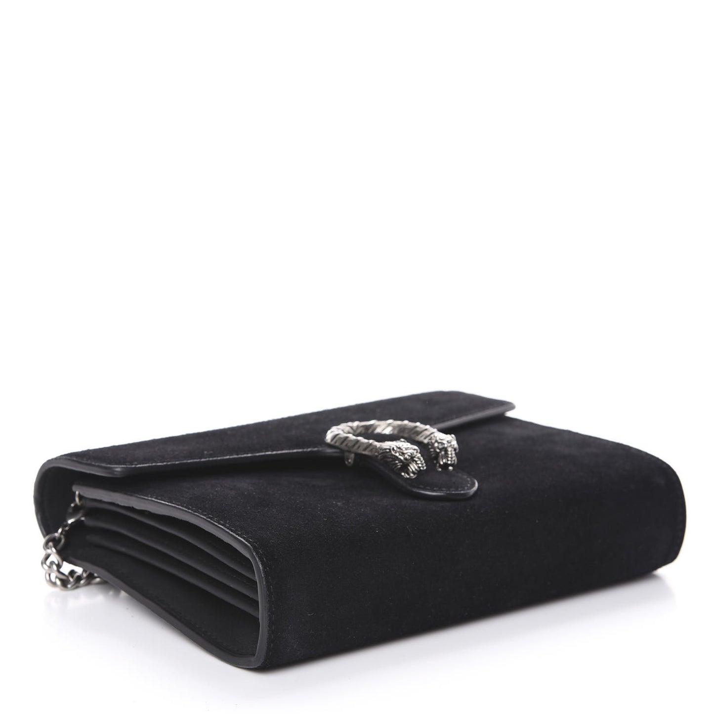 Suede Mini Dionysus Chain Wallet Black