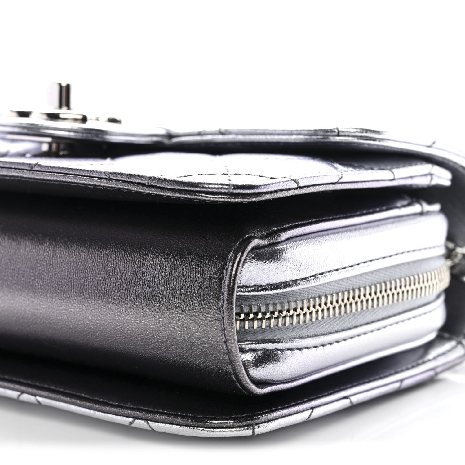 Chanel Metallic Lambskin Like A Wallet Flap Silvery Black 11 of 11