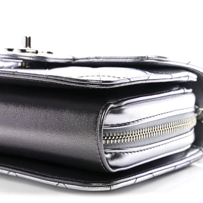 Chanel Metallic Lambskin Like A Wallet Flap Silvery Black 11 of 11