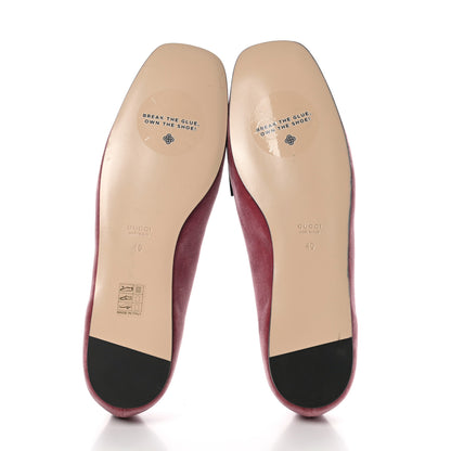 Gucci Velvet Etoile Pearl Embellished Loafers 40 Tibet Red 6 of 9