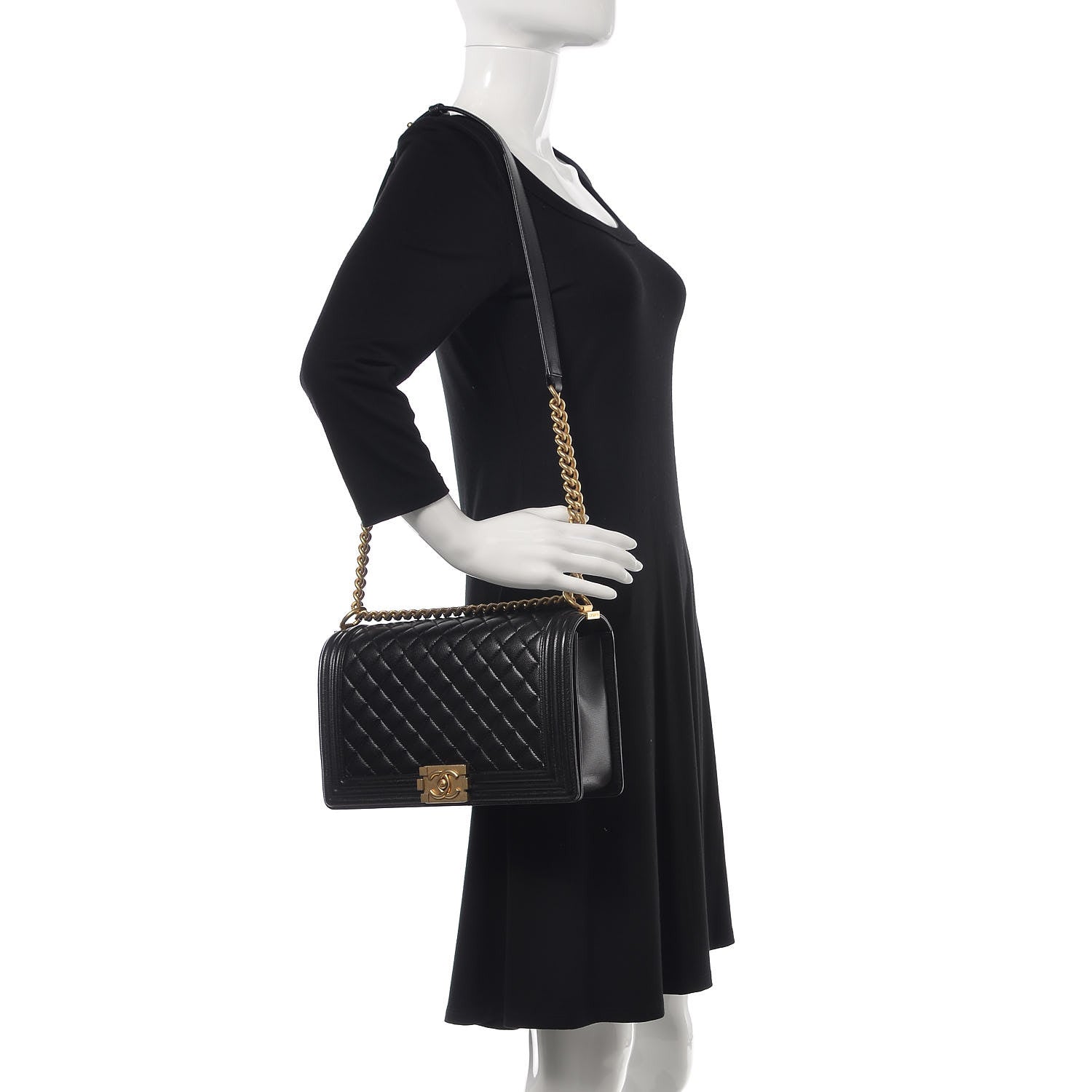 Chanel Caviar Quilted New Medium Boy Flap Black 2 of 11