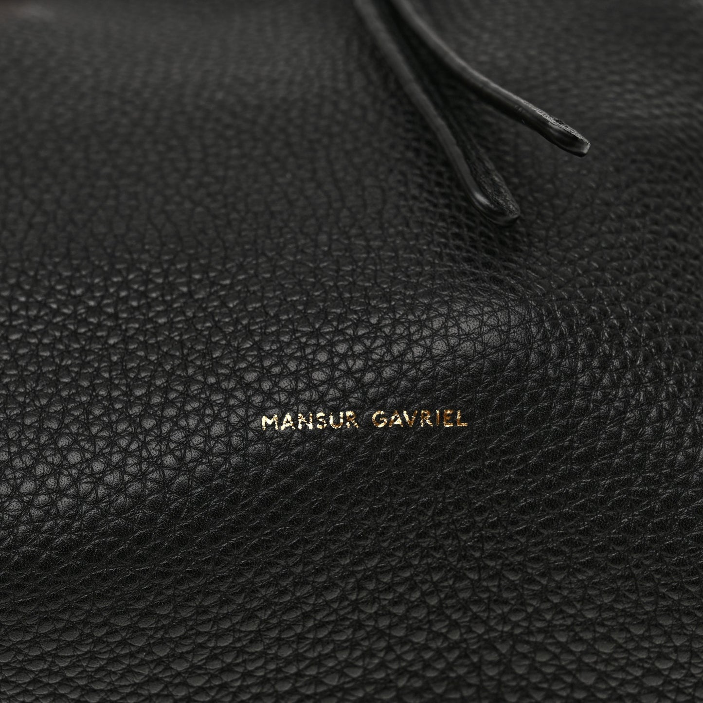 Tumbled Calfskin Mini Bucket Bag Black