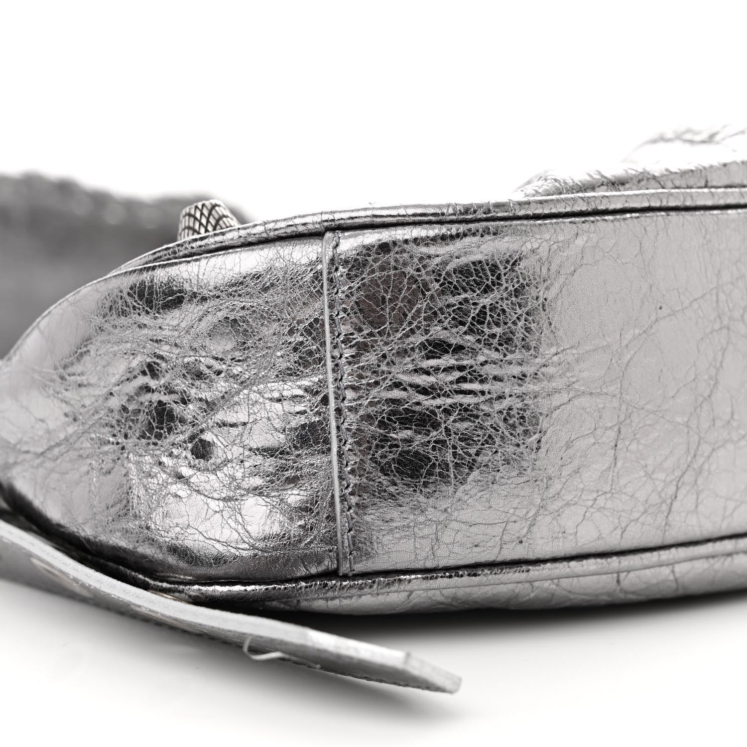 Balenciaga Metallic Agneau Arena Le Cagole Shoulder Bag XS Silver 9 of 12
