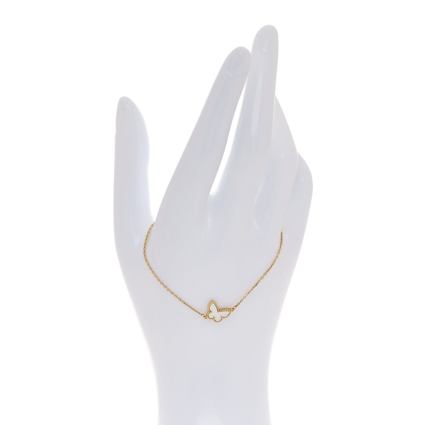 18K Yellow Gold Mother of Pearl Sweet Alhambra Butterfly Bracelet