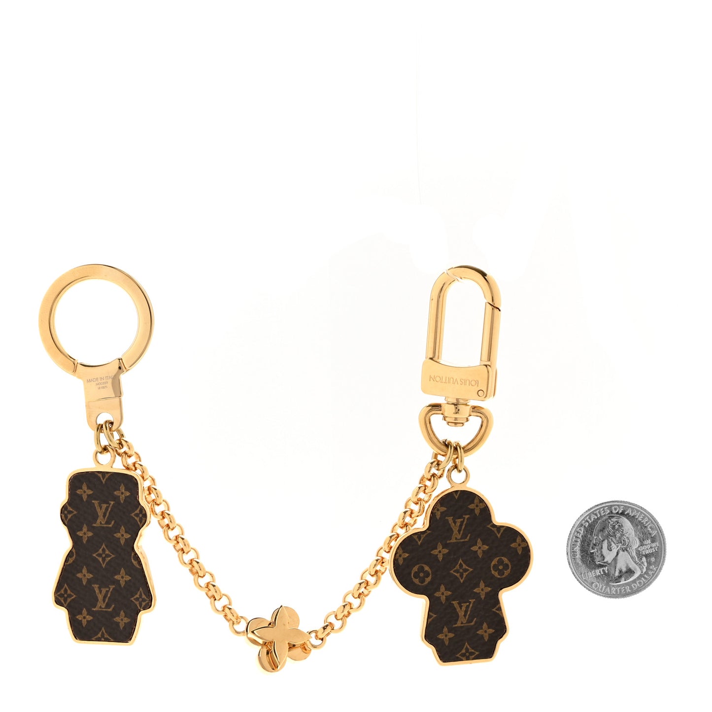 Metal Monogram Gaston & Vivienne Best Friend Bag Charm Key Holder Gold