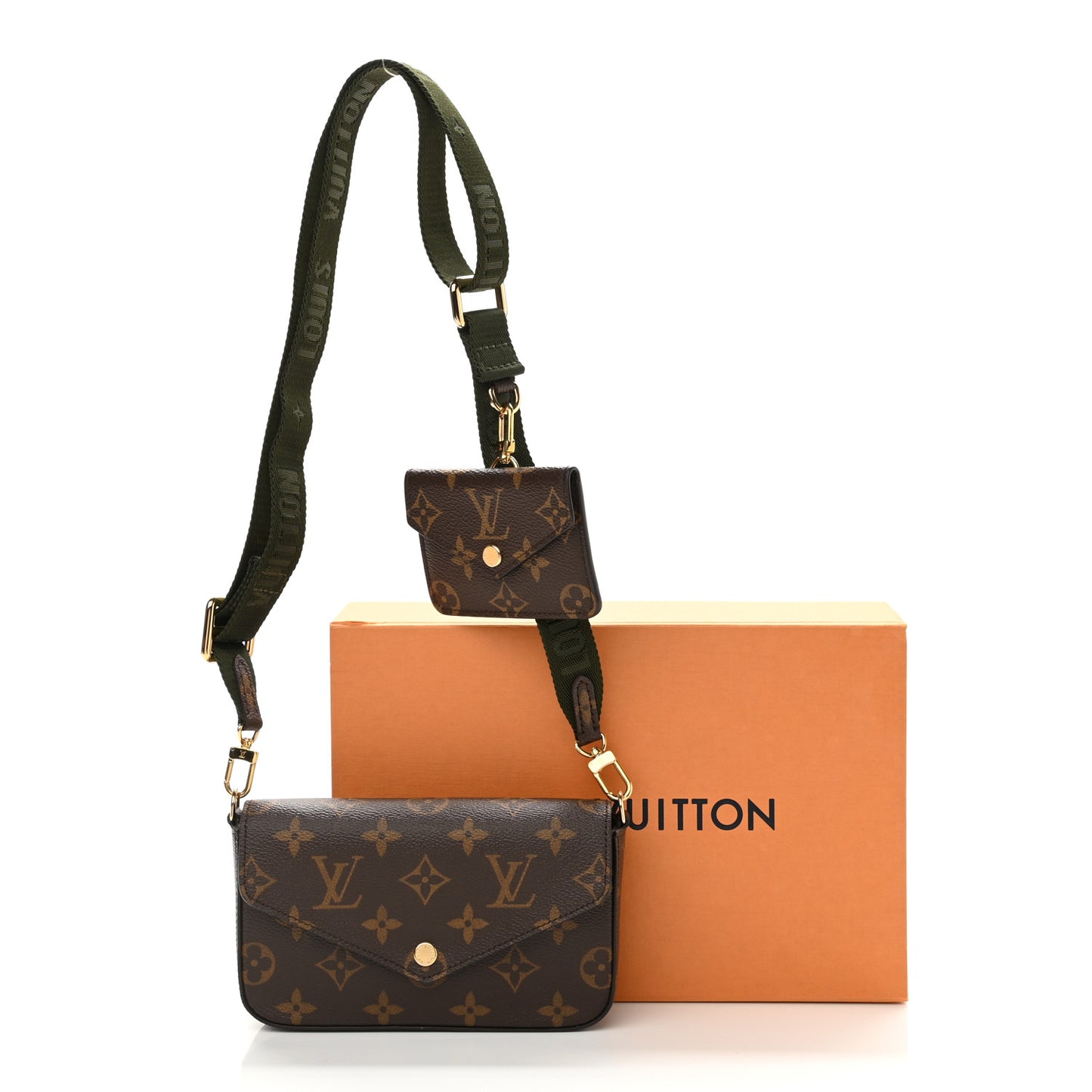Monogram Felicie Strap & Go Kaki