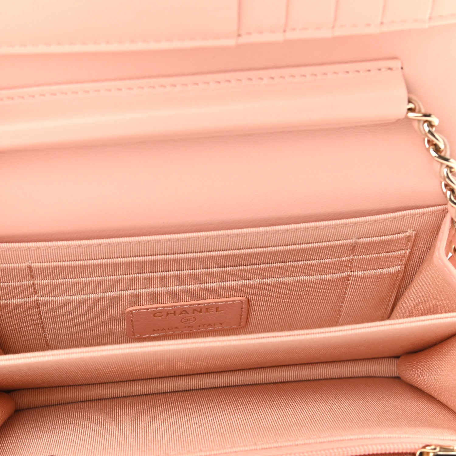 Chanel Lambskin Quilted Mini Wallet On Chain WOC Light Pink 5 of 11