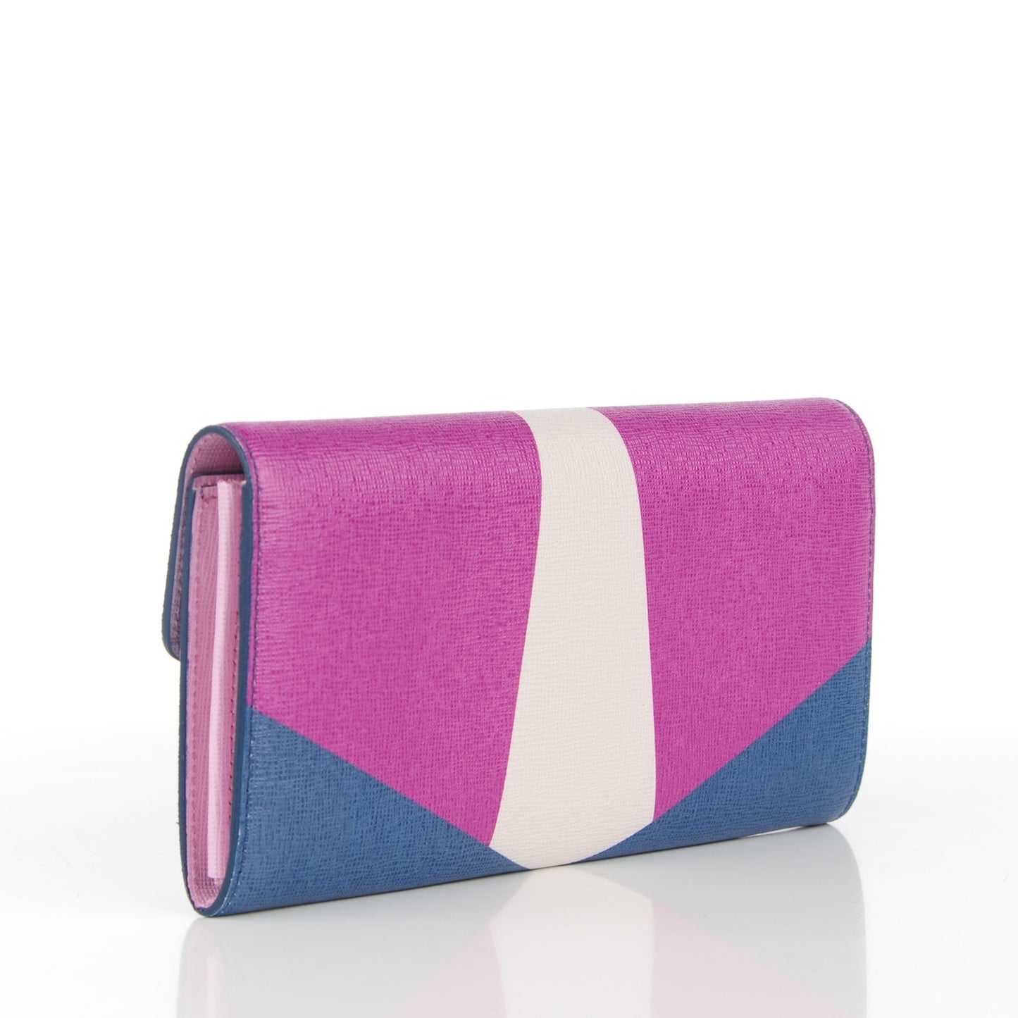 Vitello Elite Crystal Eye Monster Continental Wallet Cobalt Lavender Pink