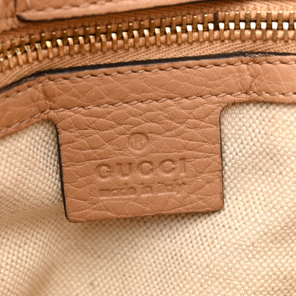 Gucci Pebbled Calfskin Medium Bamboo Shopper Tote Camelia 7 of 16