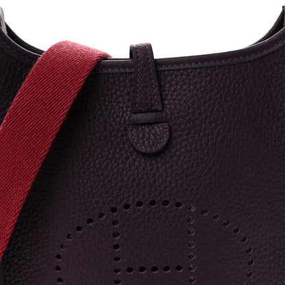 Hermes Taurillon Clemence Amazone Evelyne TPM  Cassis Rouge Grenat 8 of 10