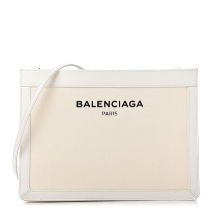 Balenciaga Cotton Canvas Pochette Crossbody Bag White 1 of 10