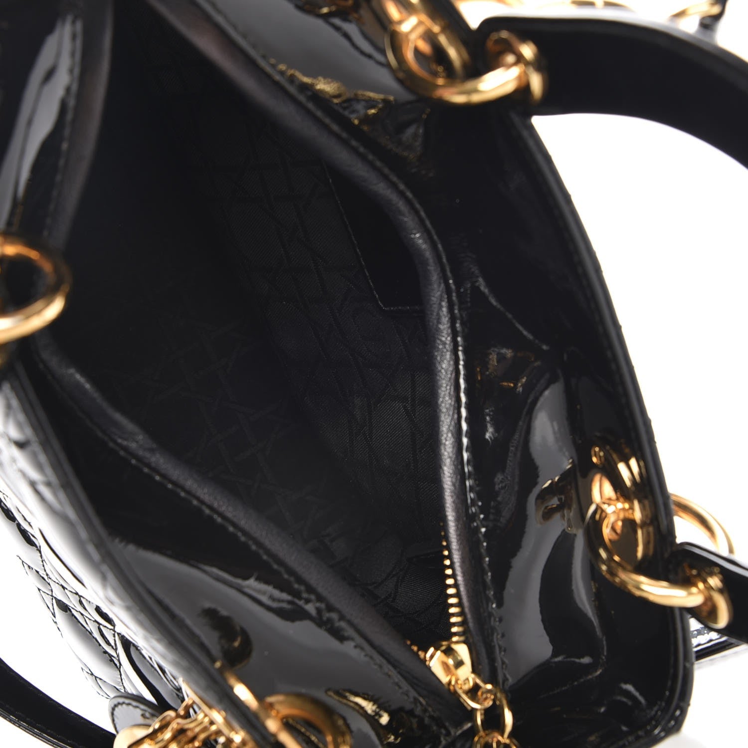 Christian Dior Patent Cannage Medium Lady Dior Black 6 of 8