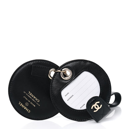 Chanel Lambskin Quilted Round Luggage Tag Black 3 of 3
