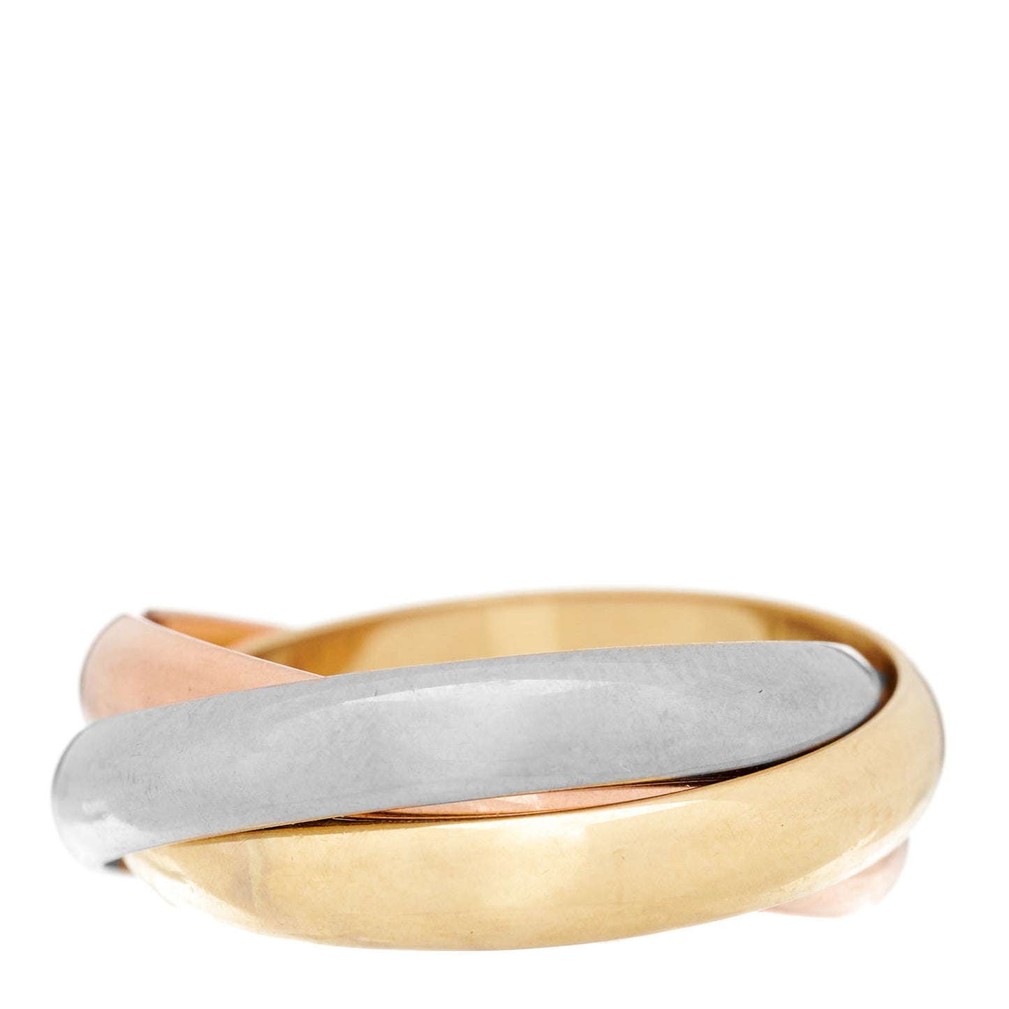 18K Pink Yellow White Gold Classic Trinity Ring 55 7.25