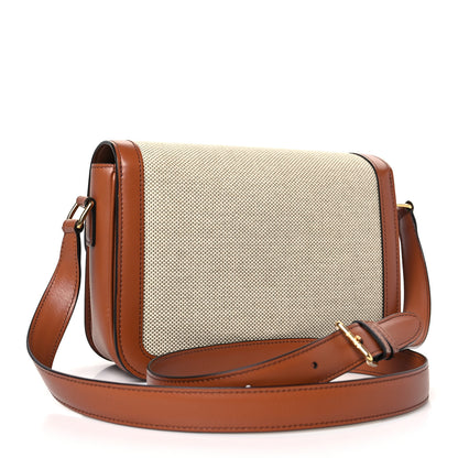 Celine Textile Calfskin Classique Triomphe Bag Natural Tan 3 of 9
