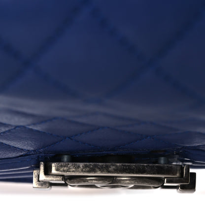 Chanel Calfskin Quilted Medium Boy Flap Blue 12 of 16