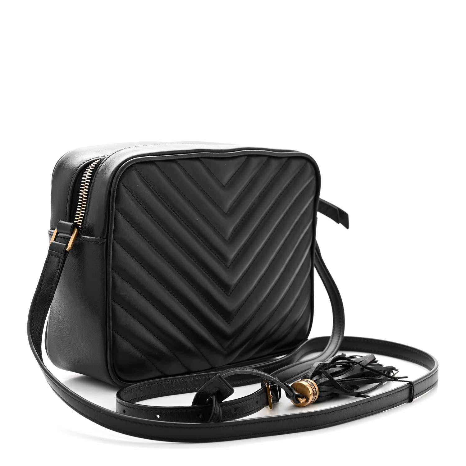 Saint Laurent Calfskin Matelasse Monogram Lou Camera Bag Black 3 of 12