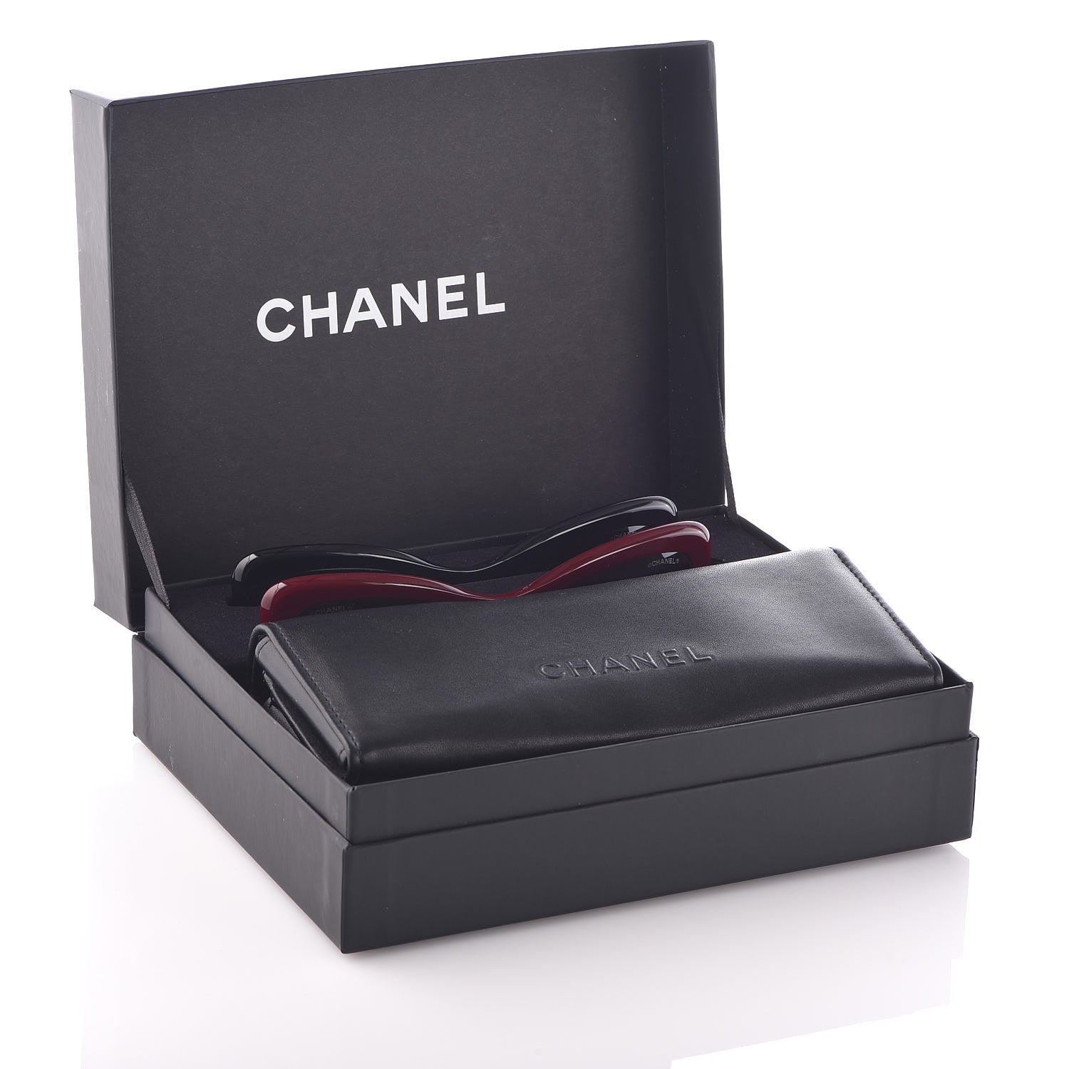 Chanel Clip On Sunglasses 5393 Black Burgundy 10 of 11