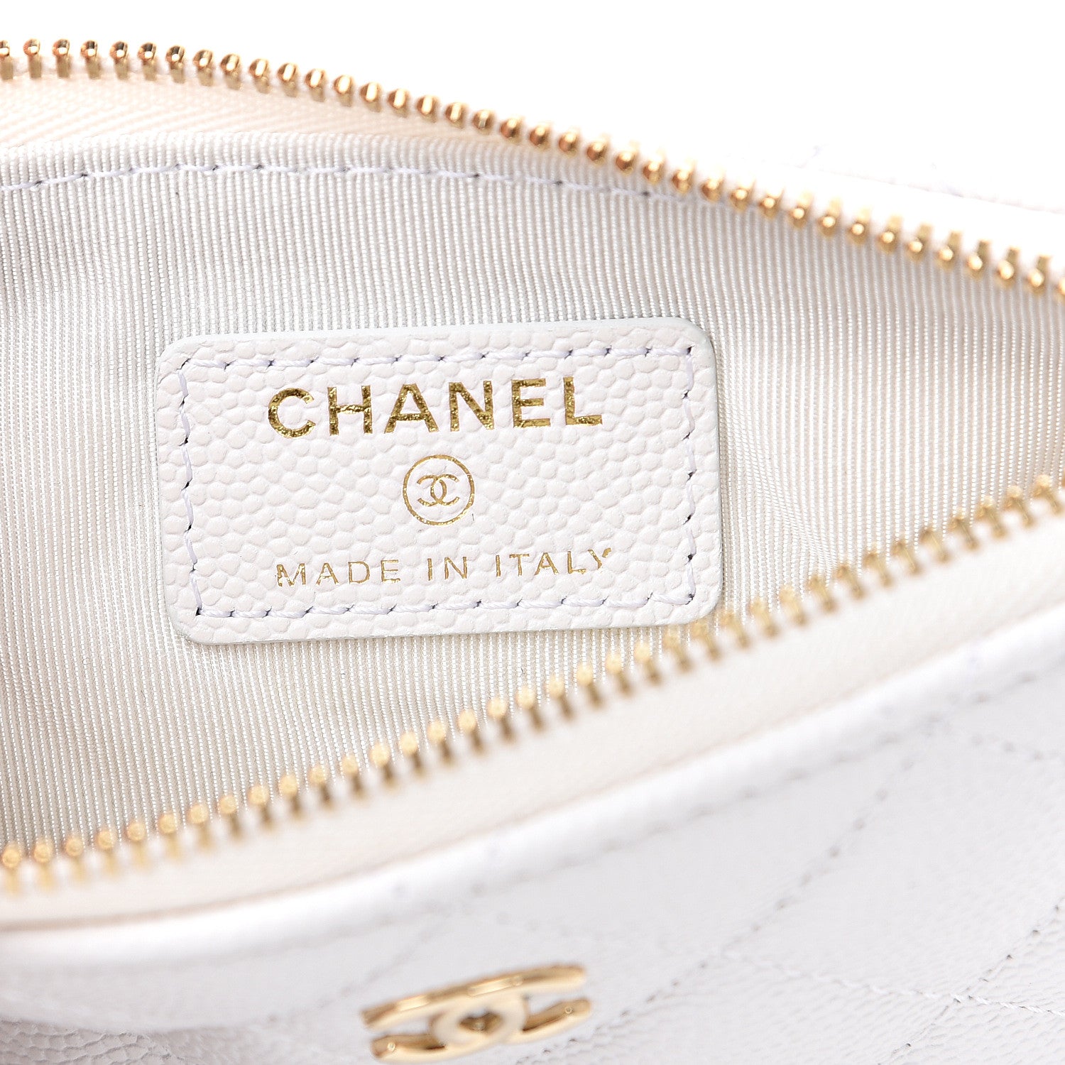 Chanel Caviar Quilted Small Cosmetic Case White 5 of 7