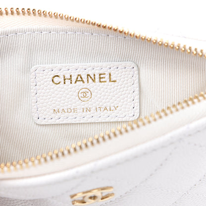 Chanel Caviar Quilted Small Cosmetic Case White 5 of 7