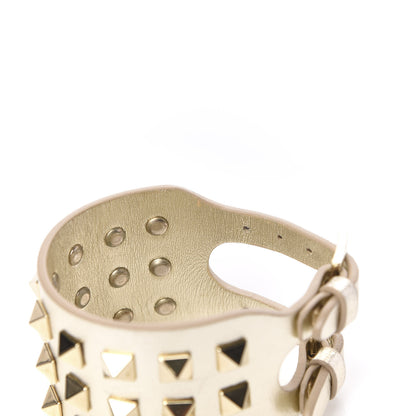 Valentino Garavani Metallic Vitello Rockstud Cuff Bracelet Gold 5 of 6