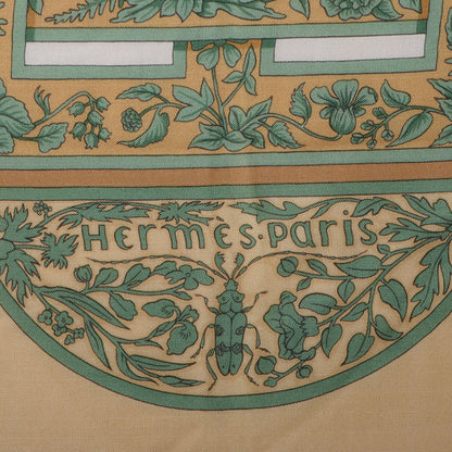 Hermes Cashmere Silk Joyaux de L'ete Scarf Yellow 140 5 of 7