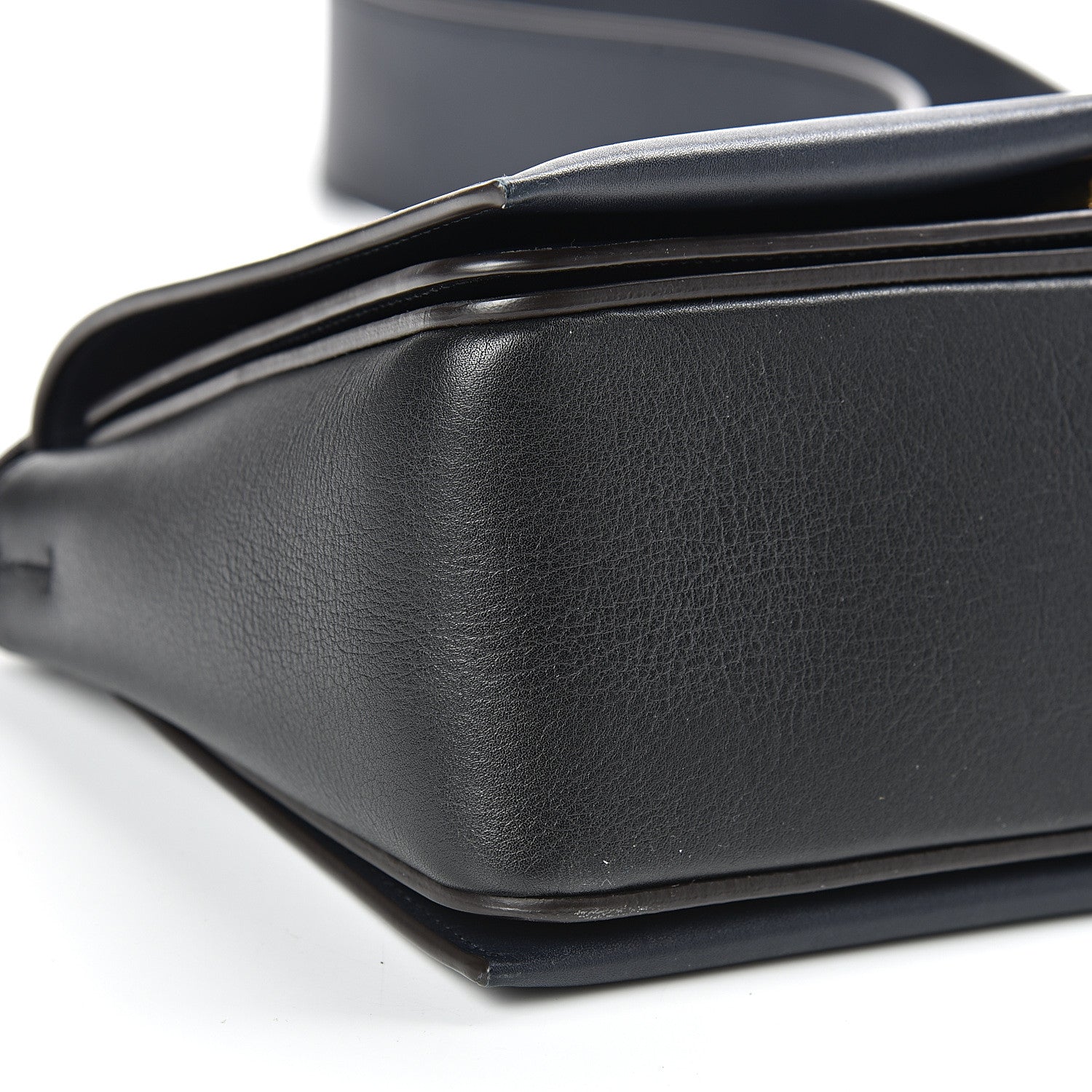 Celine Shiny Smooth Calfskin Medium Frame Shoulder Bag Black Navy 9 of 14