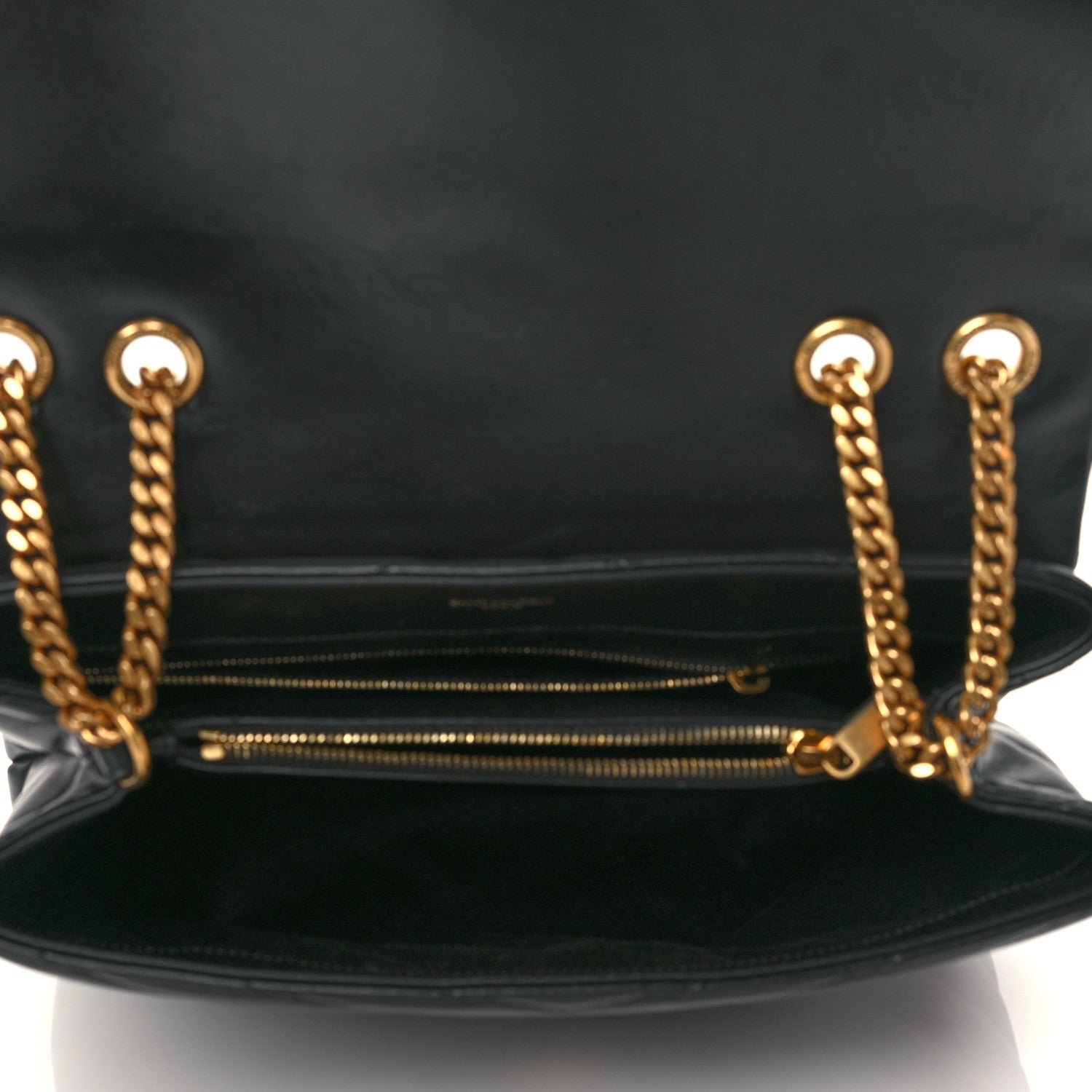 Saint Laurent Calfskin Y Quilted Monogram Medium Loulou Chain Satchel Black 5 of 9