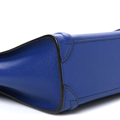 Celine Drummed Calfskin Nano Luggage Indigo 8 of 9