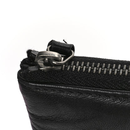 Chanel Lambskin Patent Quilted Large Cosmetic Case Black 10 of 12