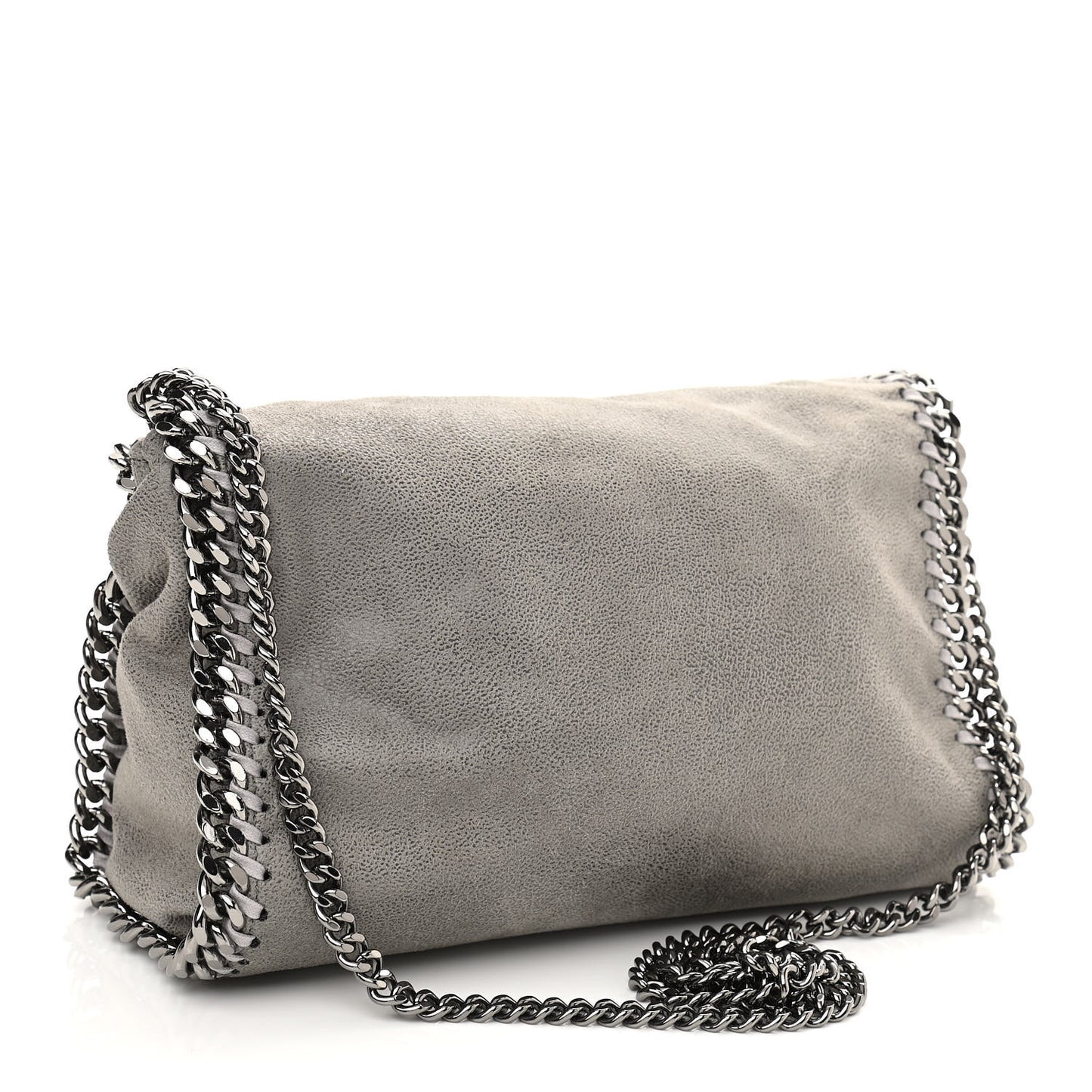 Shaggy Deer Mini Falabella Fold Over Tote Light Grey