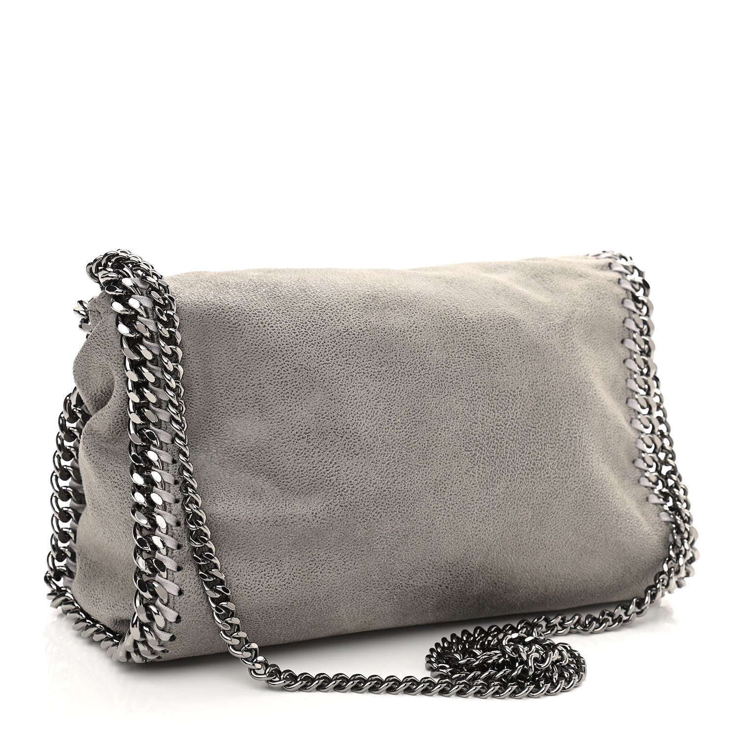 Stella McCartney Shaggy Deer Mini Falabella Fold Over Tote Light Grey 3 of 10