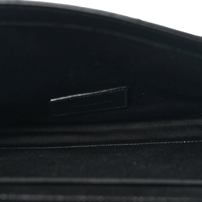 Saint Laurent Grain De Poudre Textured Mixed Matelasse Triquilt Monogram Clutch Black 5 of 13