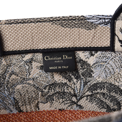 Christian Dior Canvas Embroidered Toile De Jouy Tropicalia Book Tote Denim Blue 8 of 10