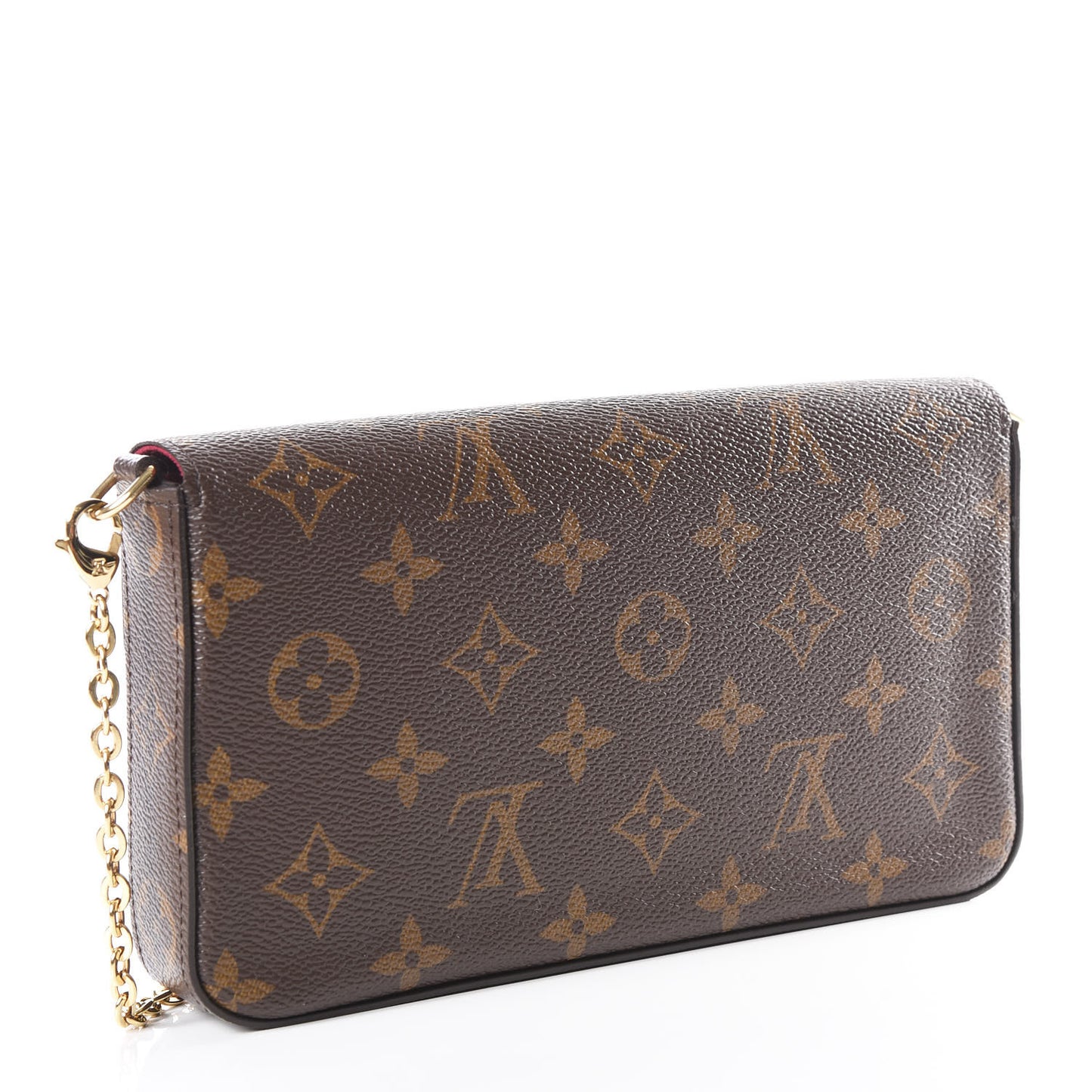 Monogram Pochette Felicie Chain Wallet Fuchsia