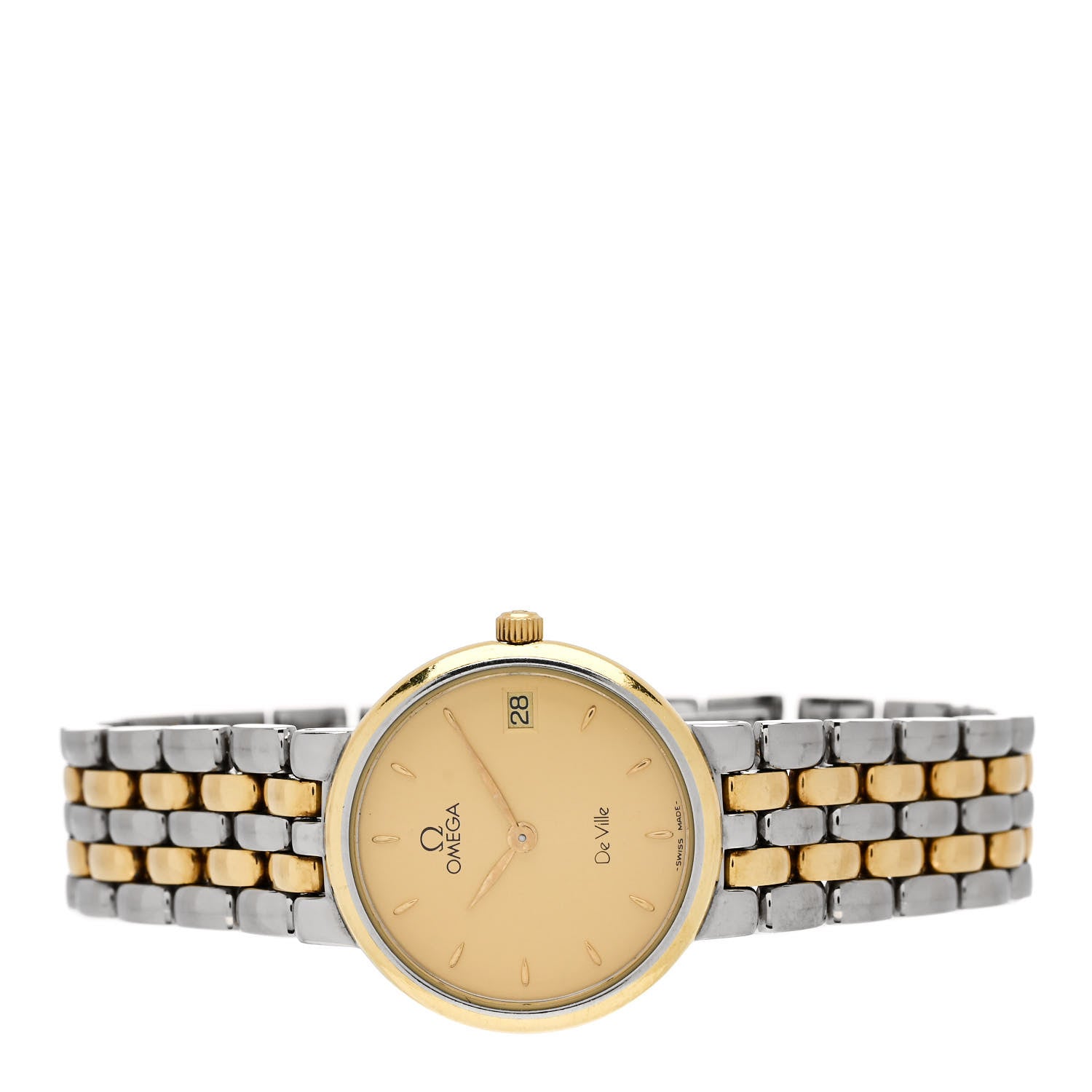 Omega Stainless Steel 18K Yellow Gold 25mm De Ville Quartz Watch Champagne 72801100 2 of 4