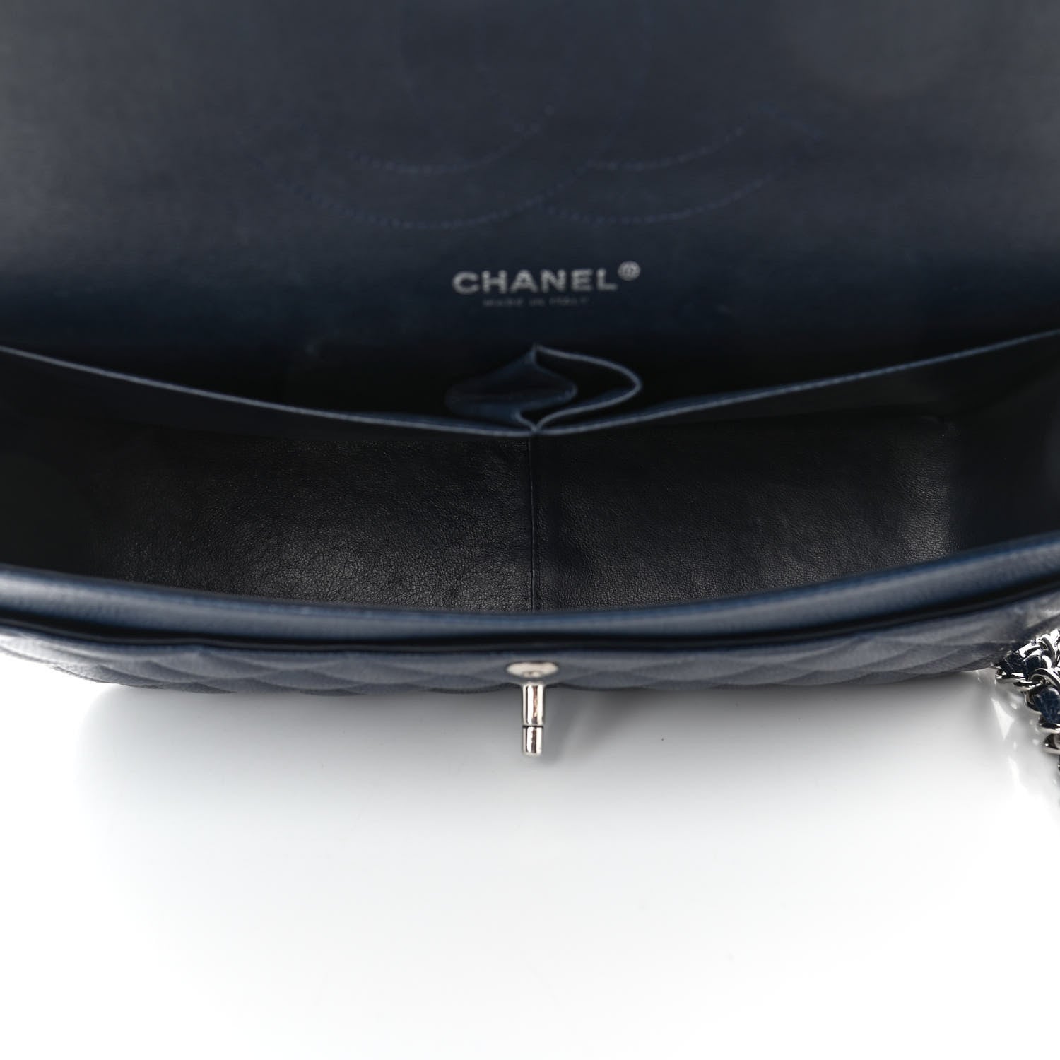 Chanel Caviar Quilted Jumbo Double Flap Navy Blue 5 of 12