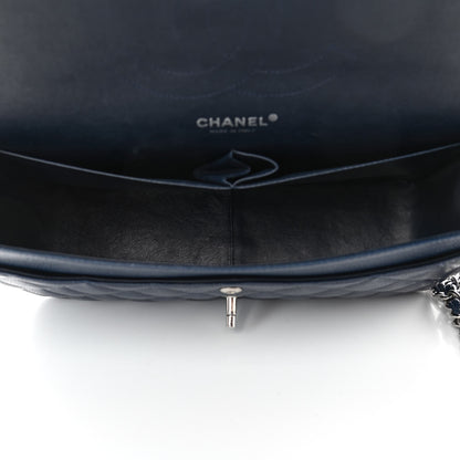 Chanel Caviar Quilted Jumbo Double Flap Navy Blue 5 of 12