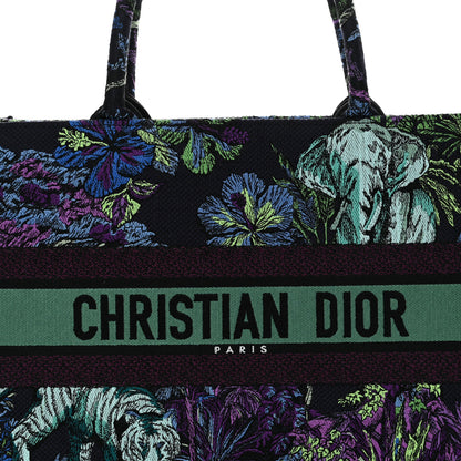 Christian Dior Canvas Embroidered Medium Toile de Jouy Voyage Book Tote Blue Multicolor 8 of 12